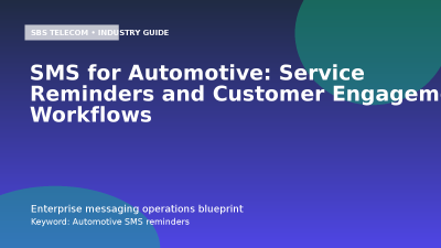 SMS for Automotive: Service Reminders and Customer Engagement Workflows