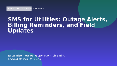 SMS for Utilities: Outage Alerts, Billing Reminders, and Field Updates